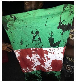 Blood stained Nigerian flag