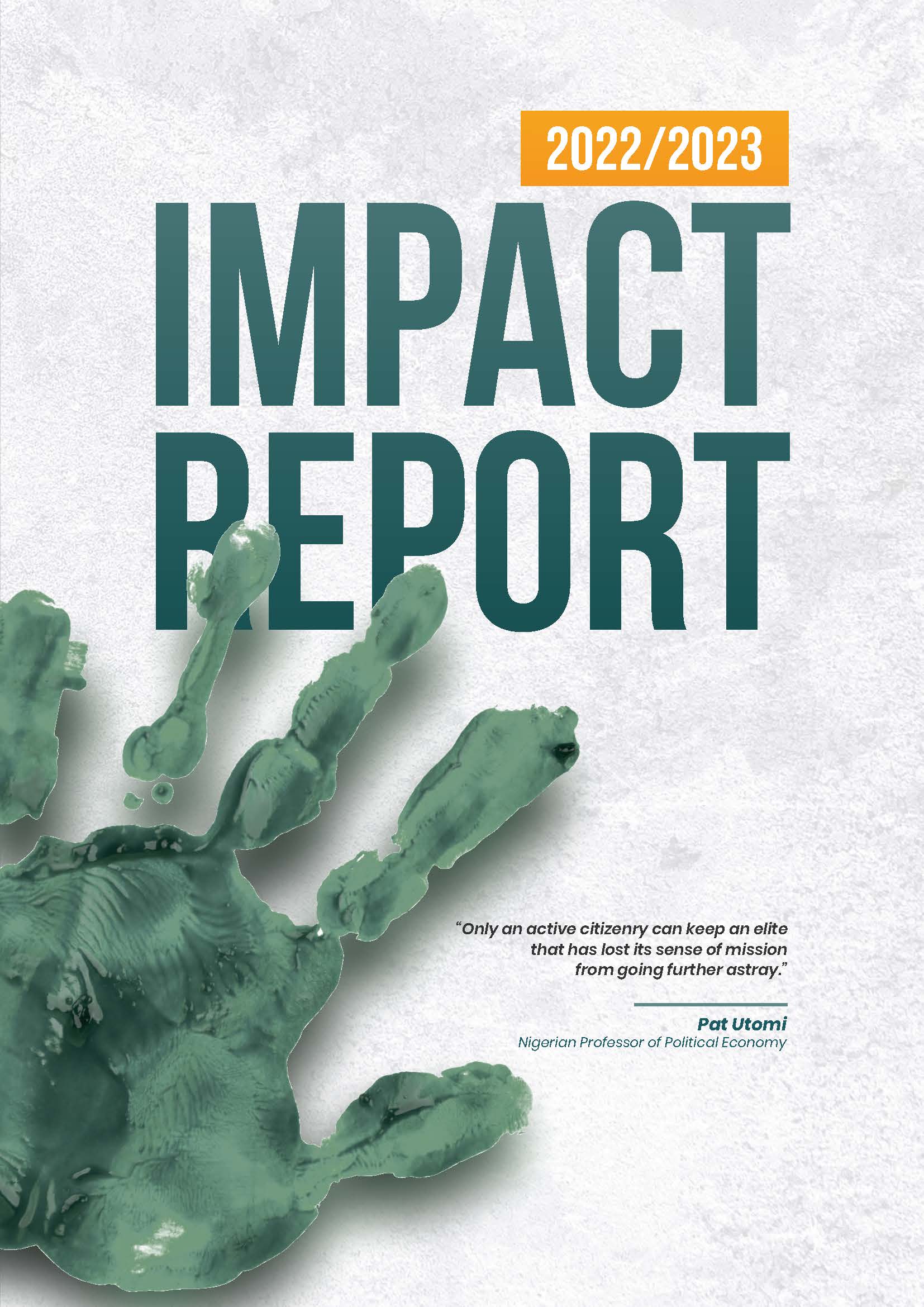 Cover page for 2022/2023 Impact Report